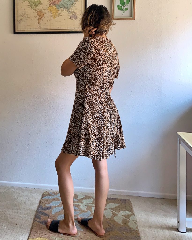 Back view of my animal print Shelby Romper